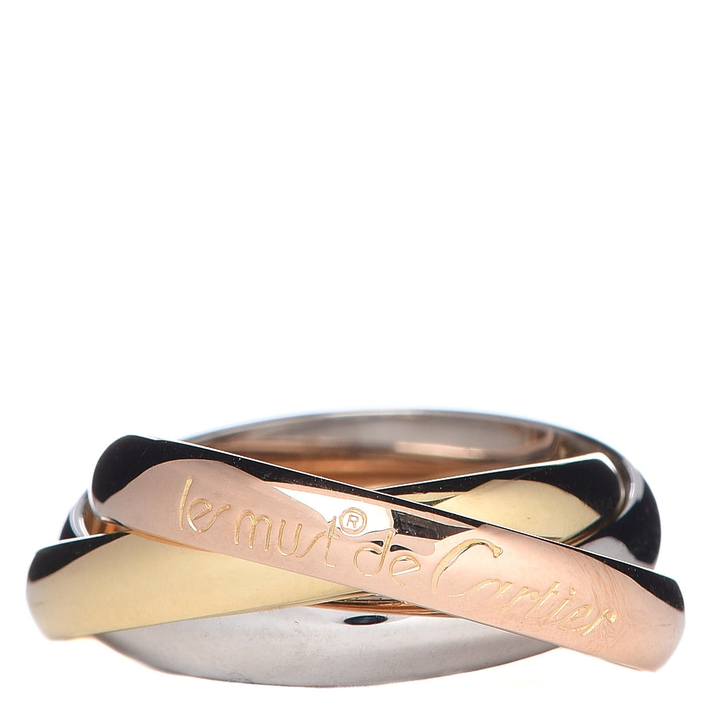 18K Pink Yellow White Gold Classic Les Must De Trinity Ring 54 6.75