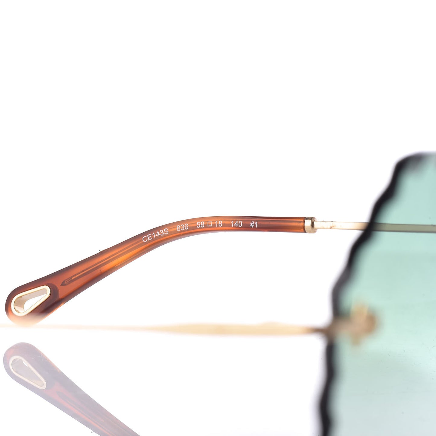 Rosie Bevelled Round Sunglasses CE142S Gold Gradient Green