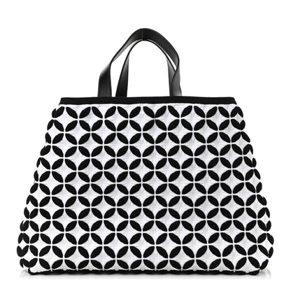 Alaia Calfskin Maille Macro Petale Cabas Tote Black White 3 of 9