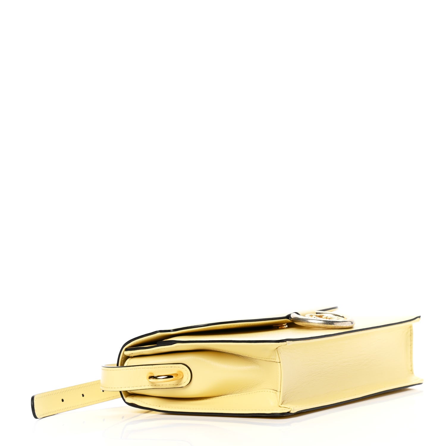 Gucci Textured Calfskin Small Torchon GG Ring Shoulder Bag Butter 3 of 4