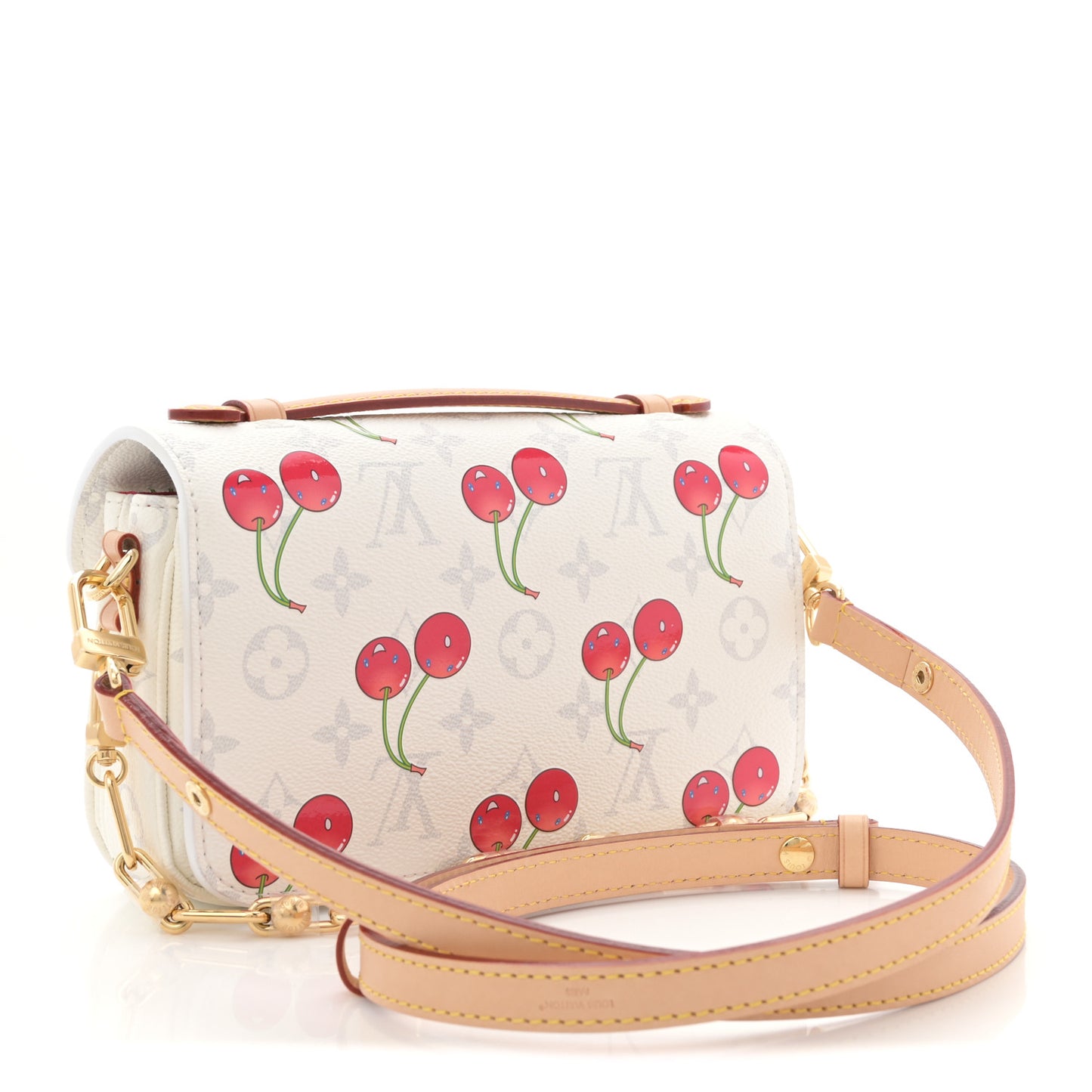 LV X TM Monogram Cerises Pochette Metis East West White