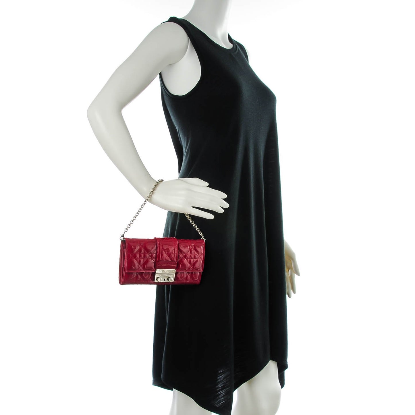 Patent Cannage Chain Wallet Red