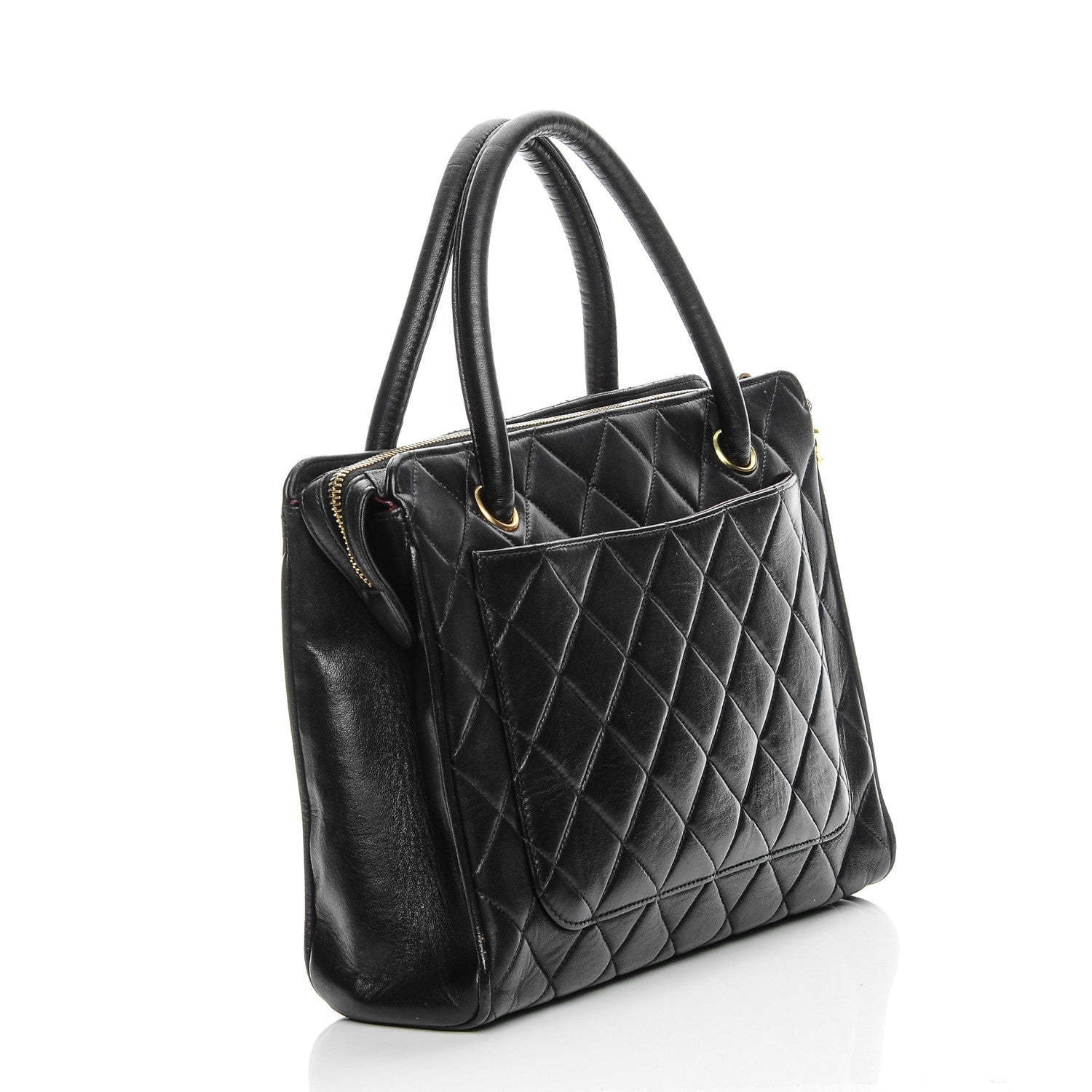 Chanel Lambskin Quilted Top Handle Bag Black 3 of 10