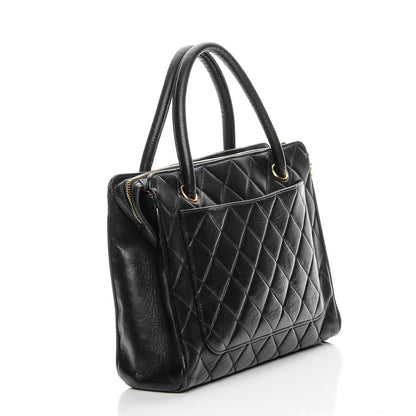 Chanel Lambskin Quilted Top Handle Bag Black 3 of 10