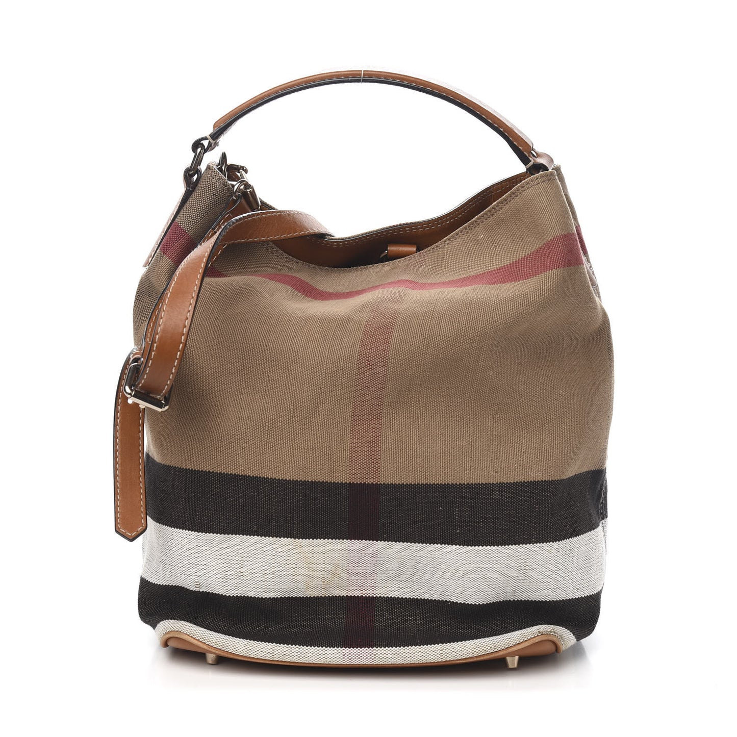 Canvas Mega Check Medium Ashby Hobo Saddle Brown