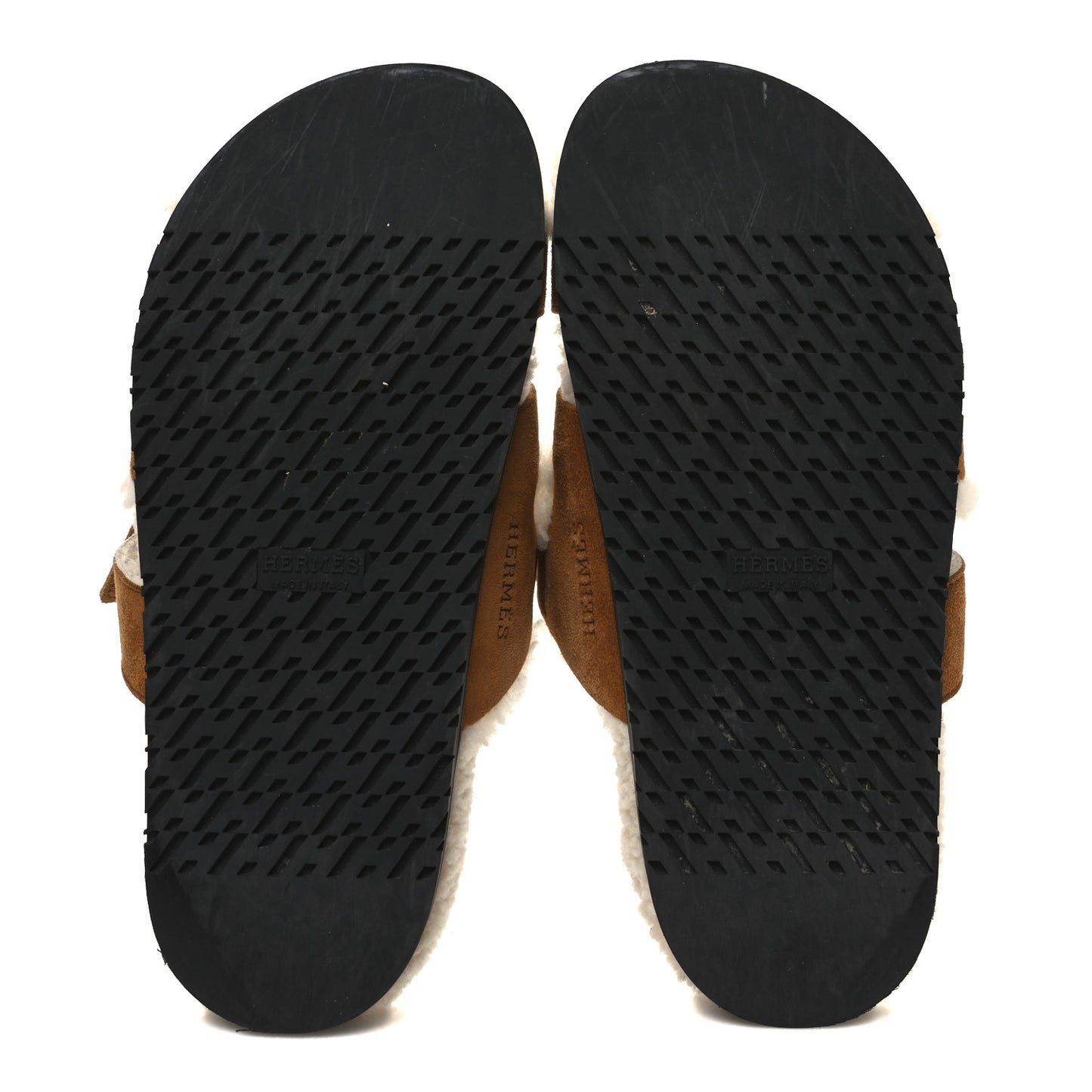 Suede Goatskin Woolskin Womens Chypre Sandals 37 Brun Fume Ecru