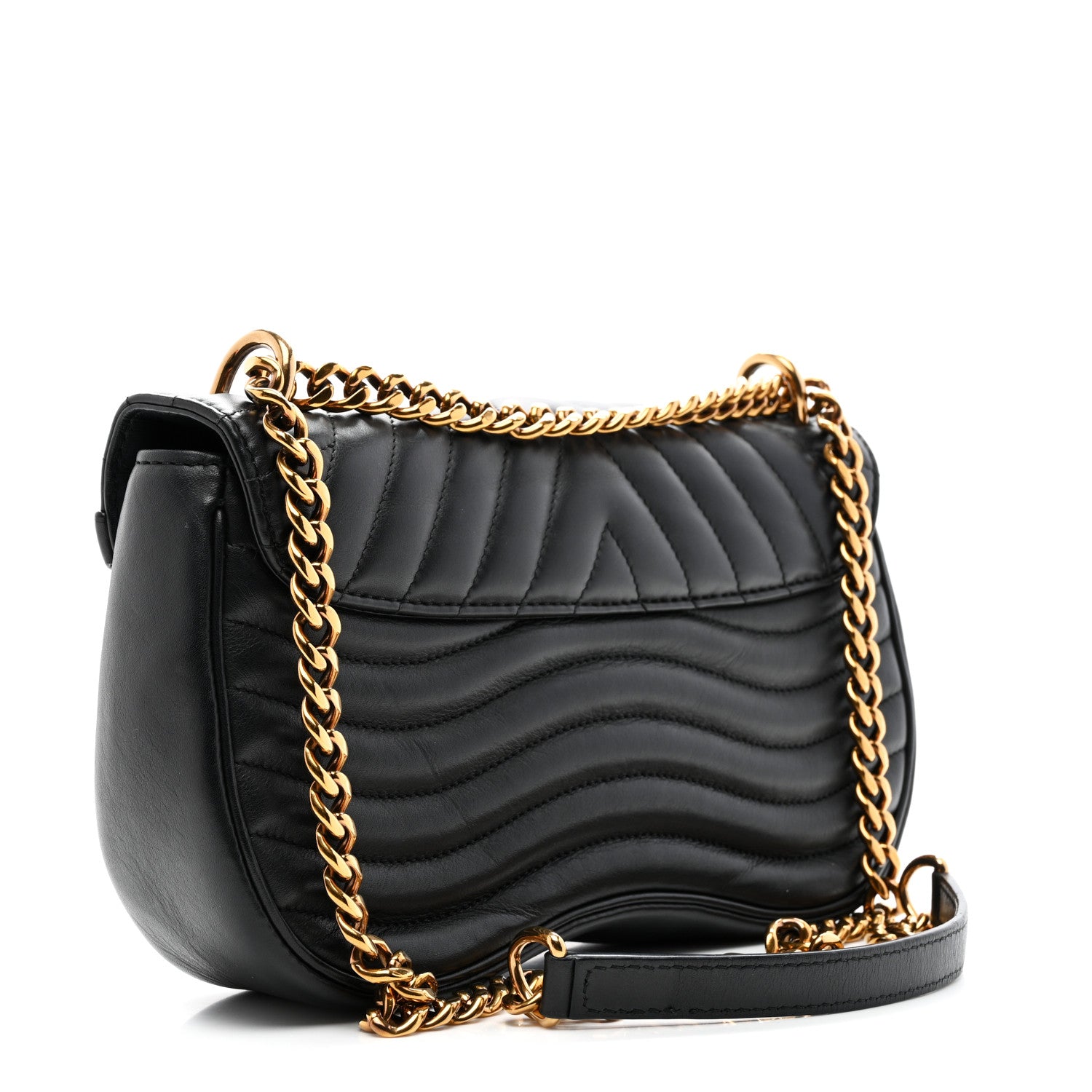 Louis Vuitton Calfskin New Wave Chain MM Black 3 of 11