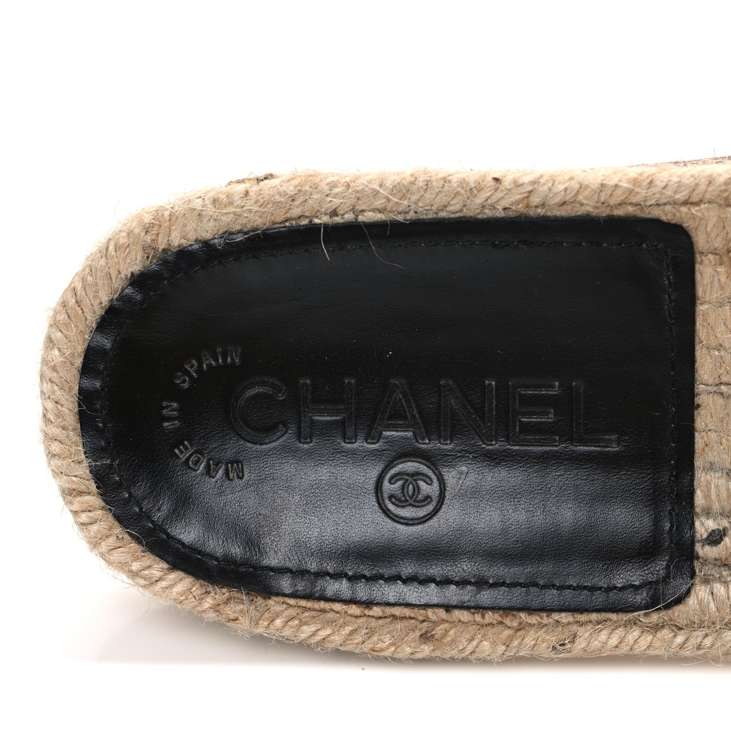 Chanel Calfskin Gripoix CC Espadrille Slip On Sandals 39 Black 9 of 11