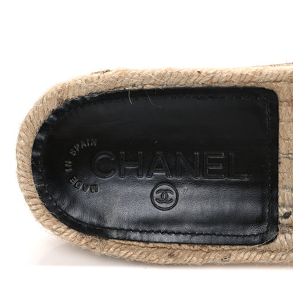 Chanel Calfskin Gripoix CC Espadrille Slip On Sandals 39 Black 9 of 11