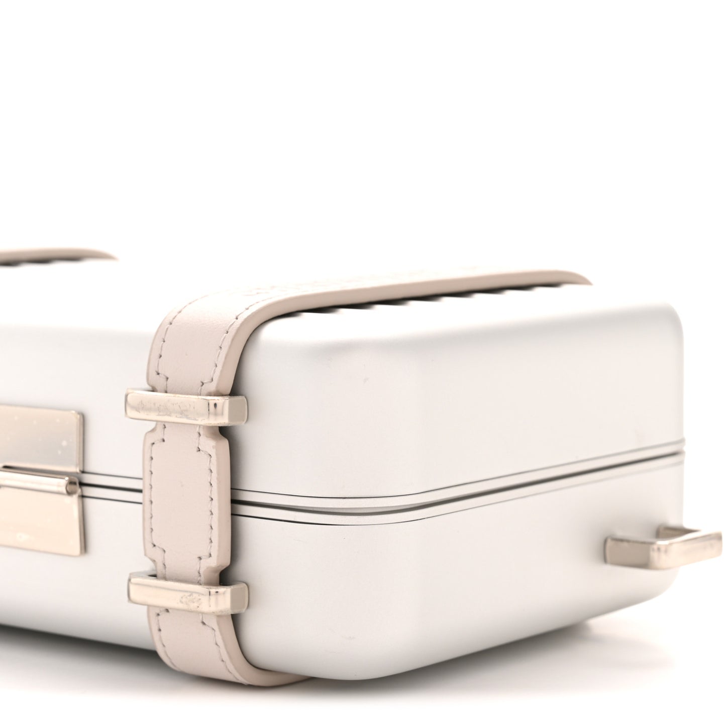 X RIMOWA Aluminum Personal Clutch On Strap Silver