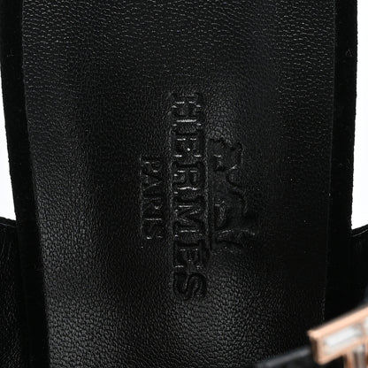 Hermes Velvet Rhinestone Jackie 90 Pumps 36.5 Black 8 of 10