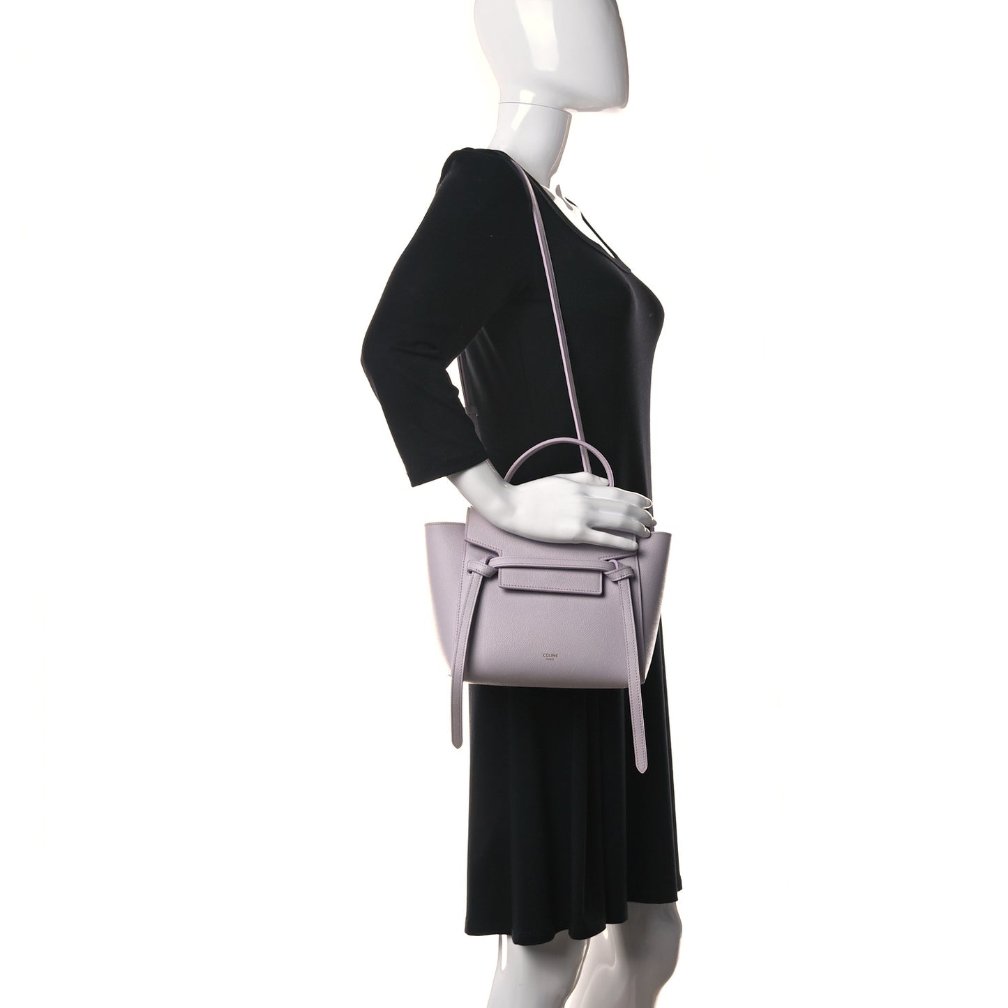 Grained Calfskin Nano Belt Bag Lavender Grey