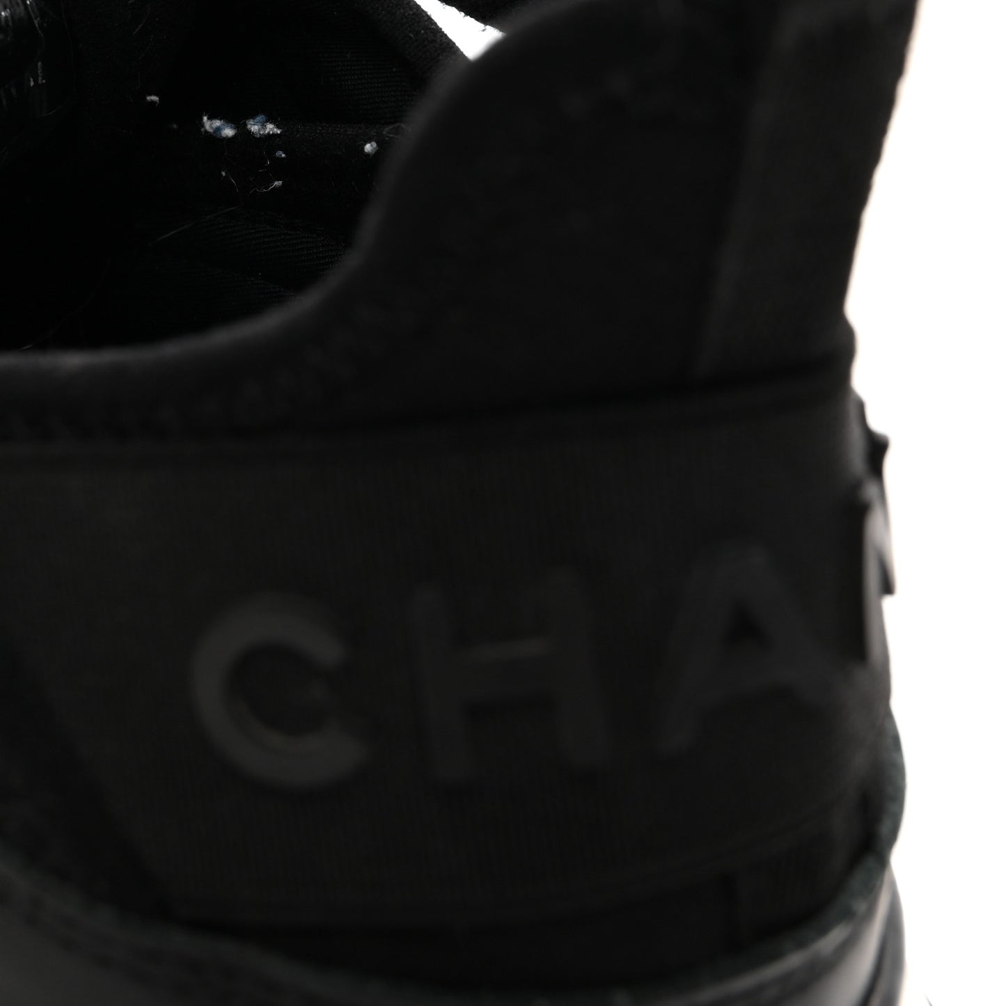 Velvet Calfskin Mixed Fibers CC Sneakers 36.5 Black