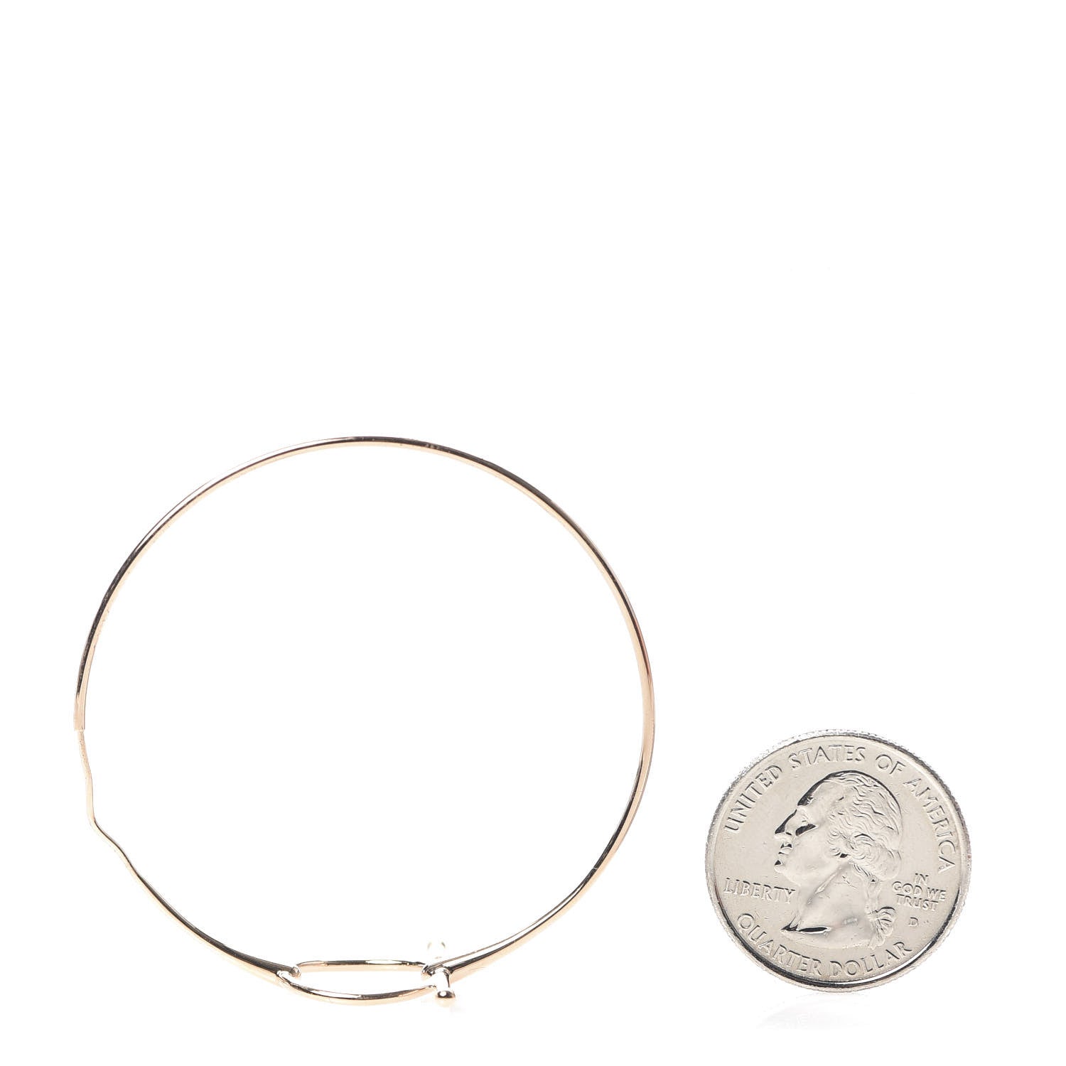 Hermes 18K Rose Gold Filet D'Or Hoop Earrings 2 of 5