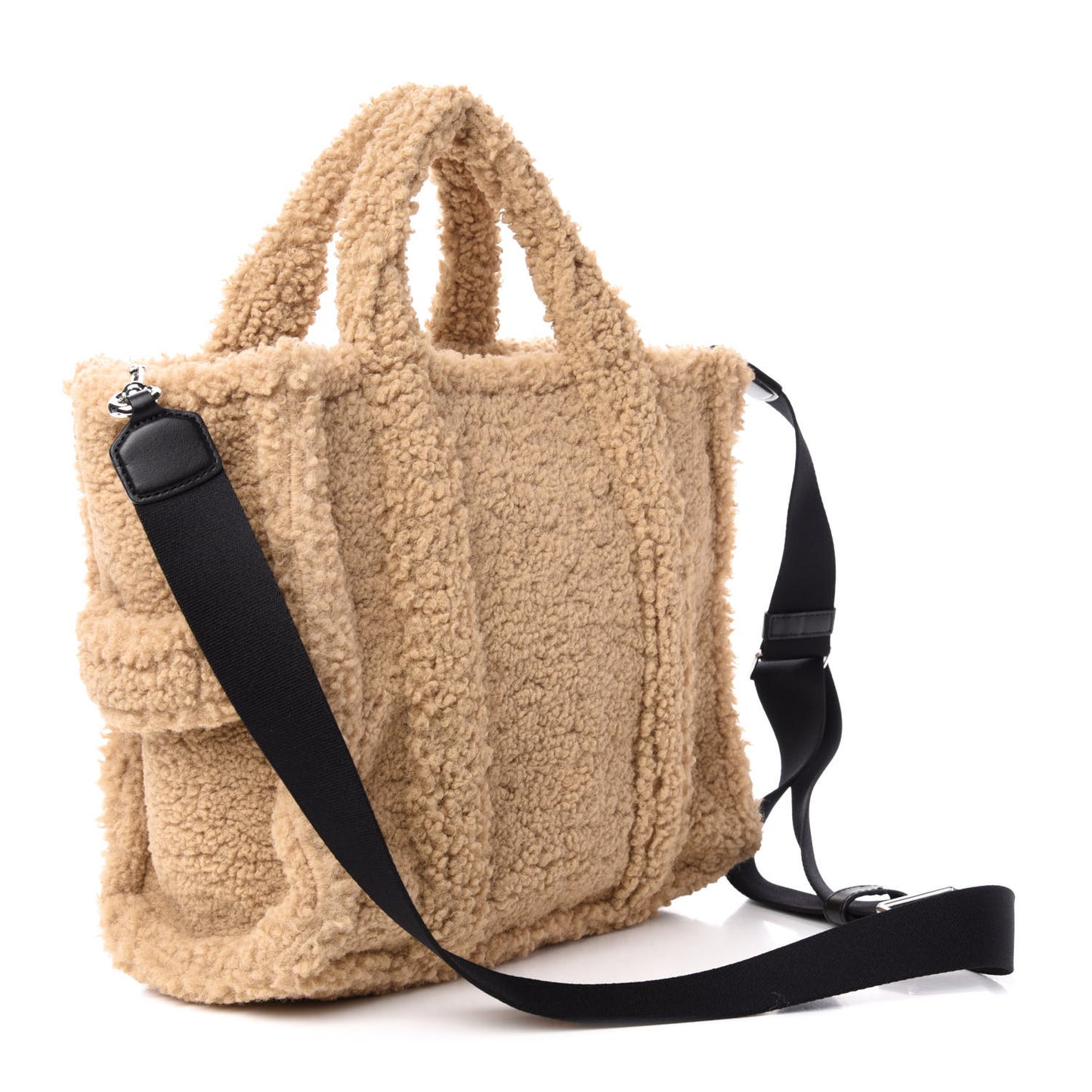 Polyester Cotton Medium The Teddy Traveler Tote Bag Beige