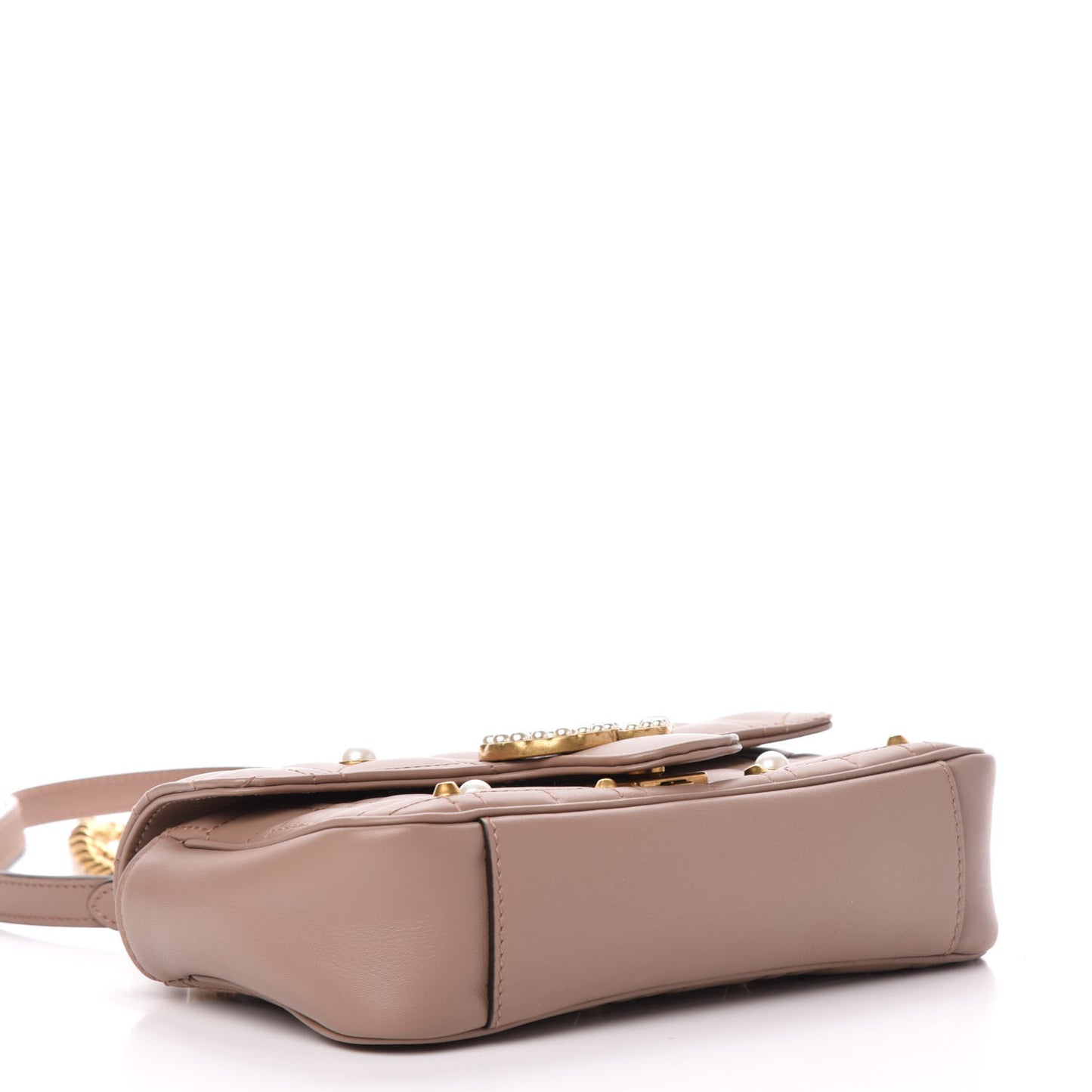 Calfskin Matelasse Studded Mini Pearly GG Marmont Shoulder Bag Porcelain Rose