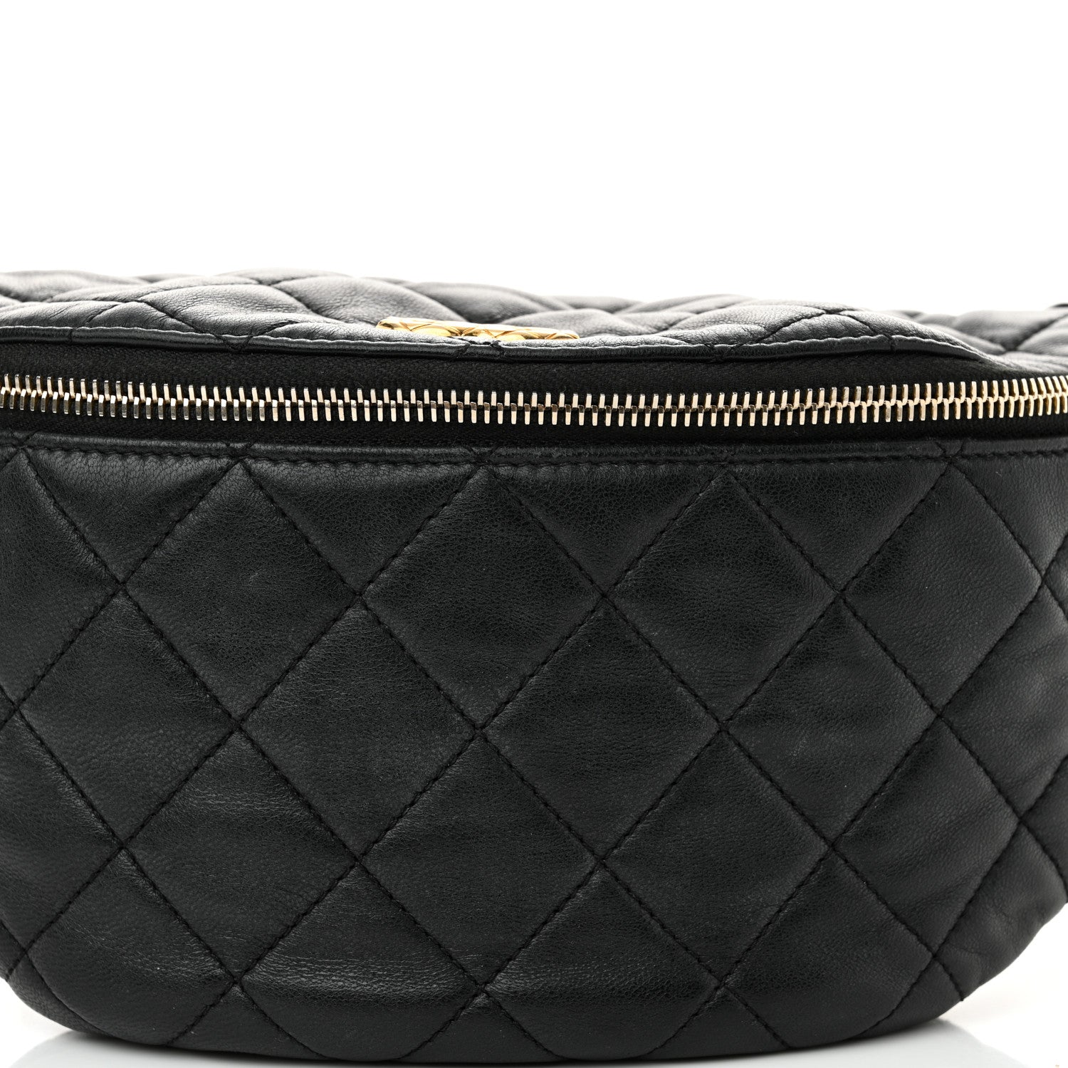 Chanel Lambskin Pearl Quilted CC Belt Bag Black 8 of 12