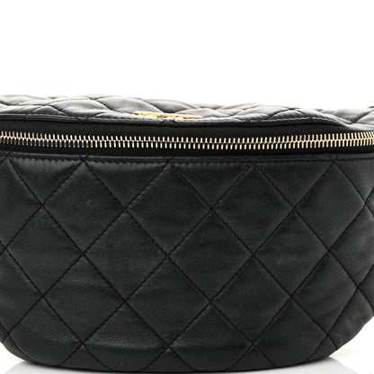 Chanel Lambskin Pearl Quilted CC Belt Bag Black 8 of 12