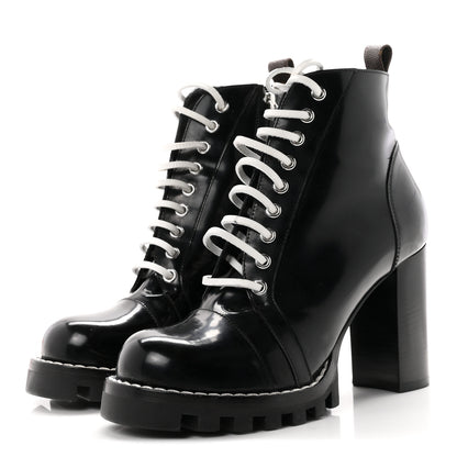Louis Vuitton Glazed Calfskin Star Trail Ankle Boots 40 Black 4 of 10