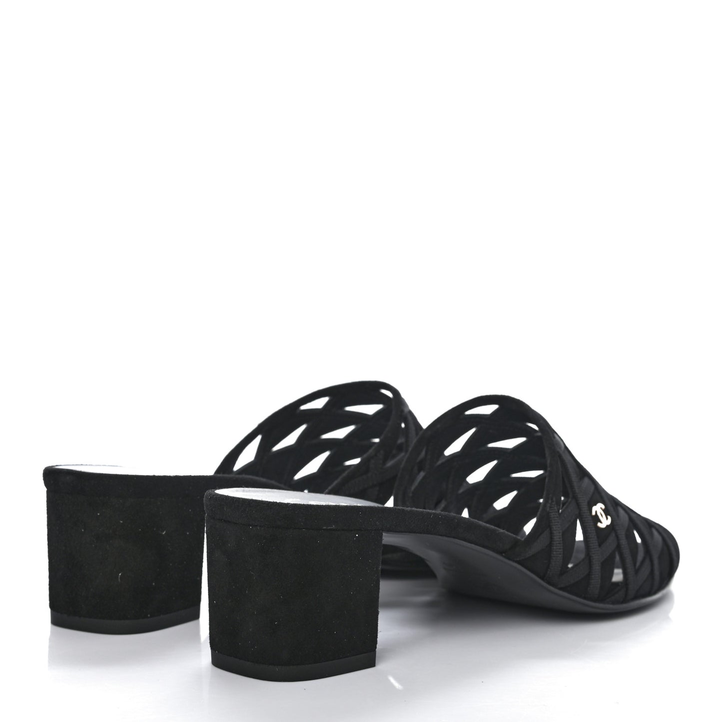 Suede Grosgrain Sandals 40 Black