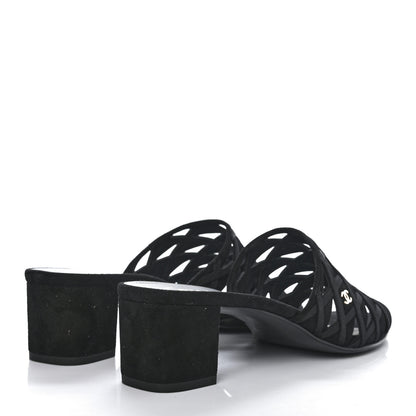 Chanel Suede Grosgrain Sandals 40 Black 4 of 7