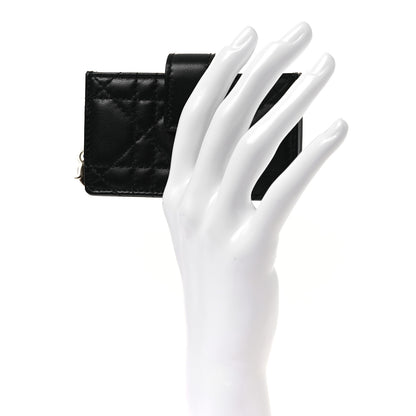 Christian Dior Lambskin Cannage Lady Dior Jasmine 5-Gusset Card Holder Black 2 of 8