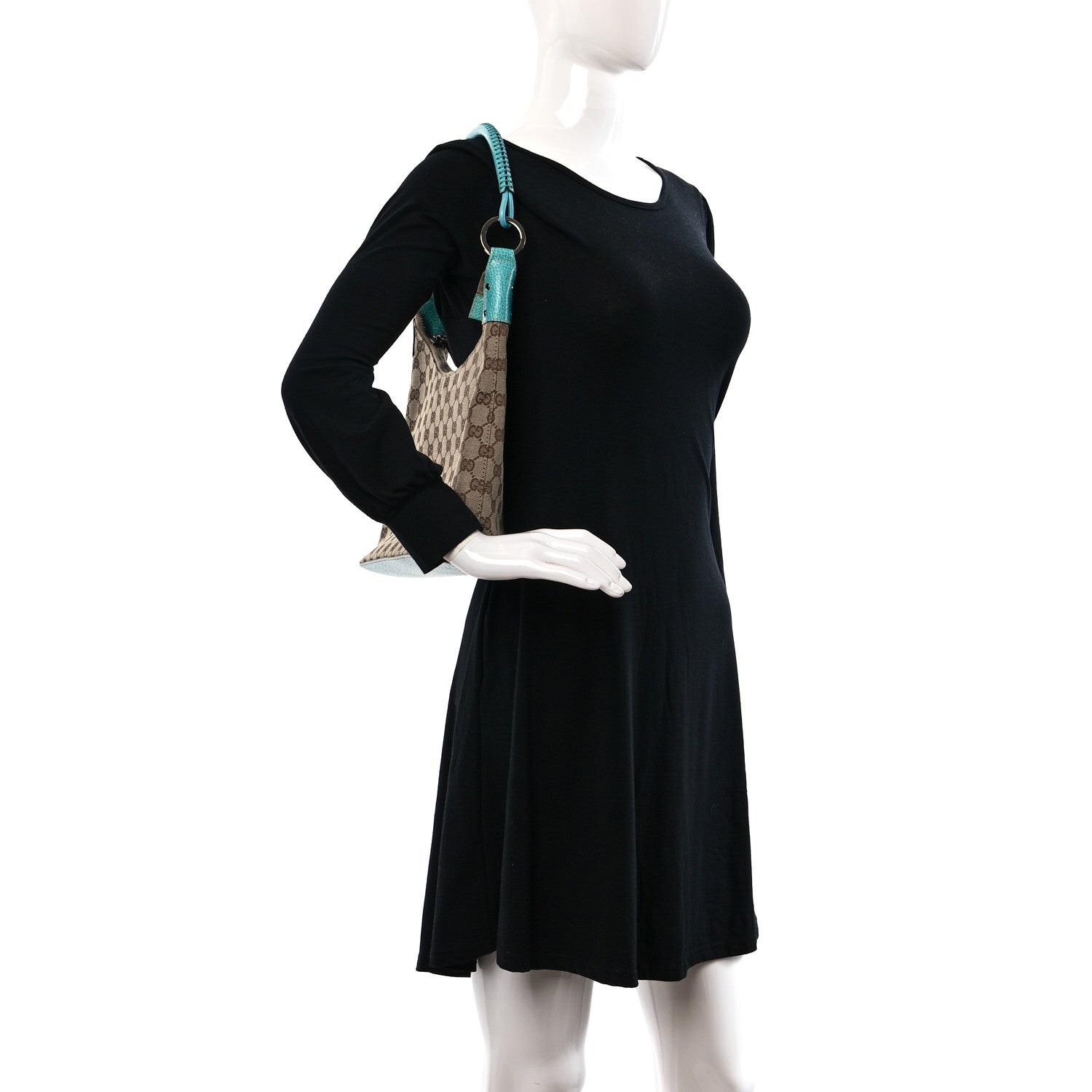 Gucci Monogram Shoulder Bag Turquoise 2 of 9