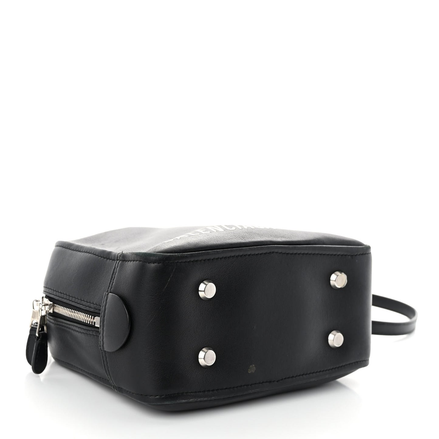 Shiny Day Calfskin XS Triangle Square Bag Black