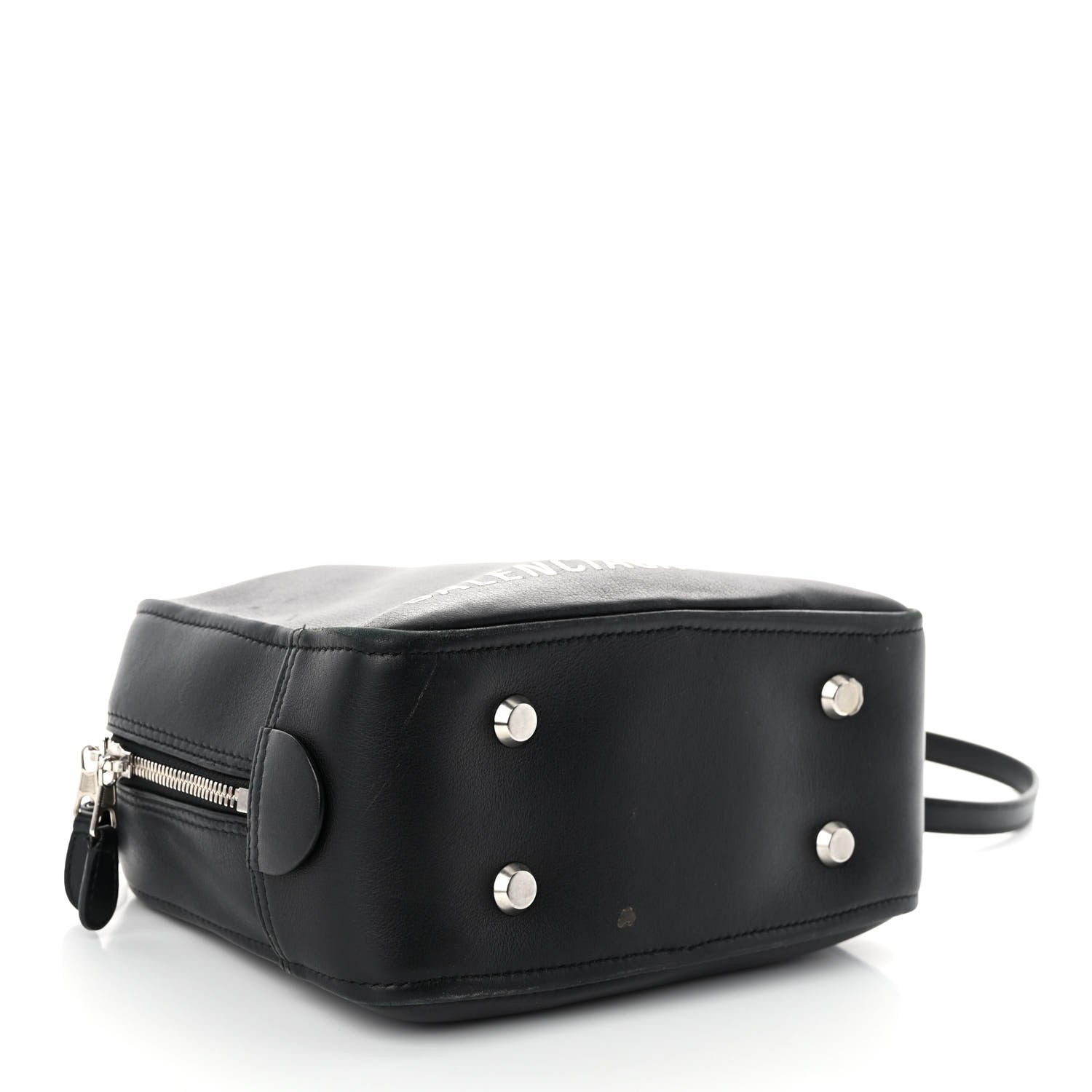 Balenciaga Shiny Day Calfskin XS Triangle Square Bag Black 4 of 12