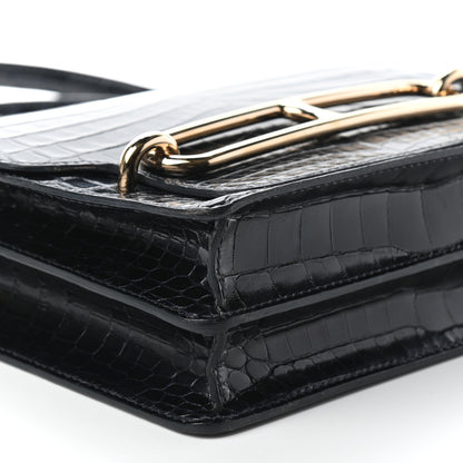 Hermes Shiny Niloticus Crocodile Sac Roulis 23 Bleu Marine 5 of 9