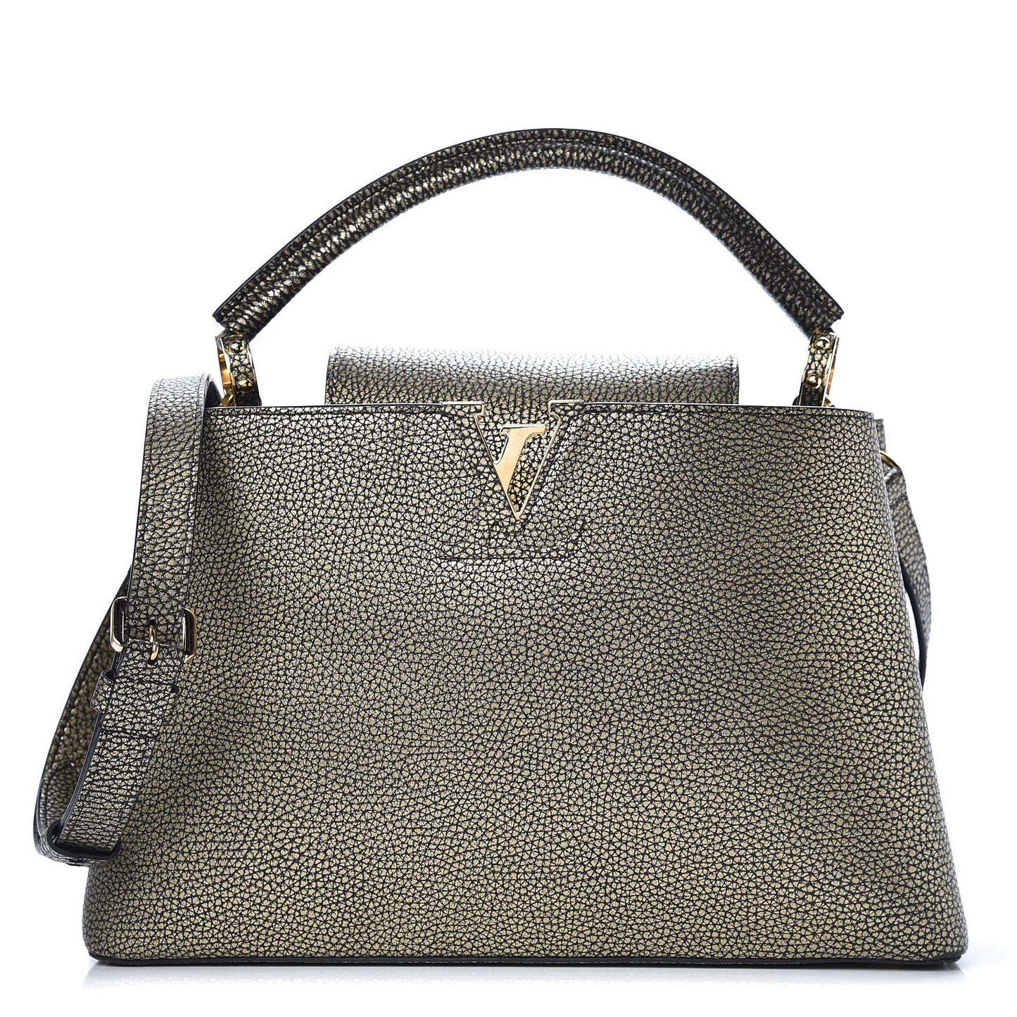 Metallic Taurillon Capucines PM Gold
