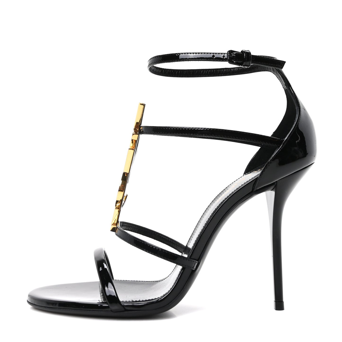 Patent Cassandra 100 Ankle Strap Sandals 38 Black