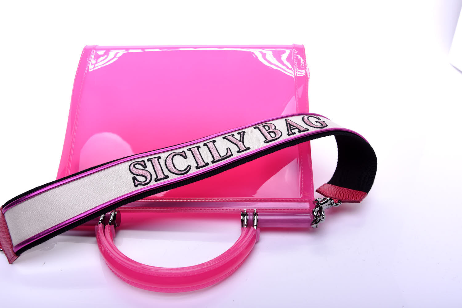 Dolce & Gabbana Rubber Semi Transparent Miss Sicily Satchel Pink 19 of 24