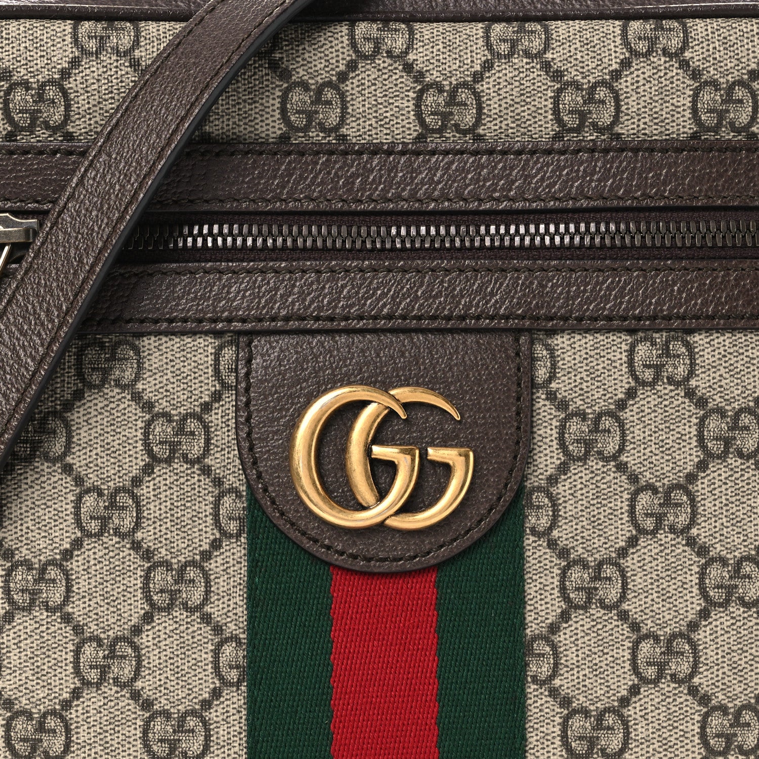 Gucci GG Supreme Monogram Web Small Ophidia Messenger Bag Brown 8 of 11