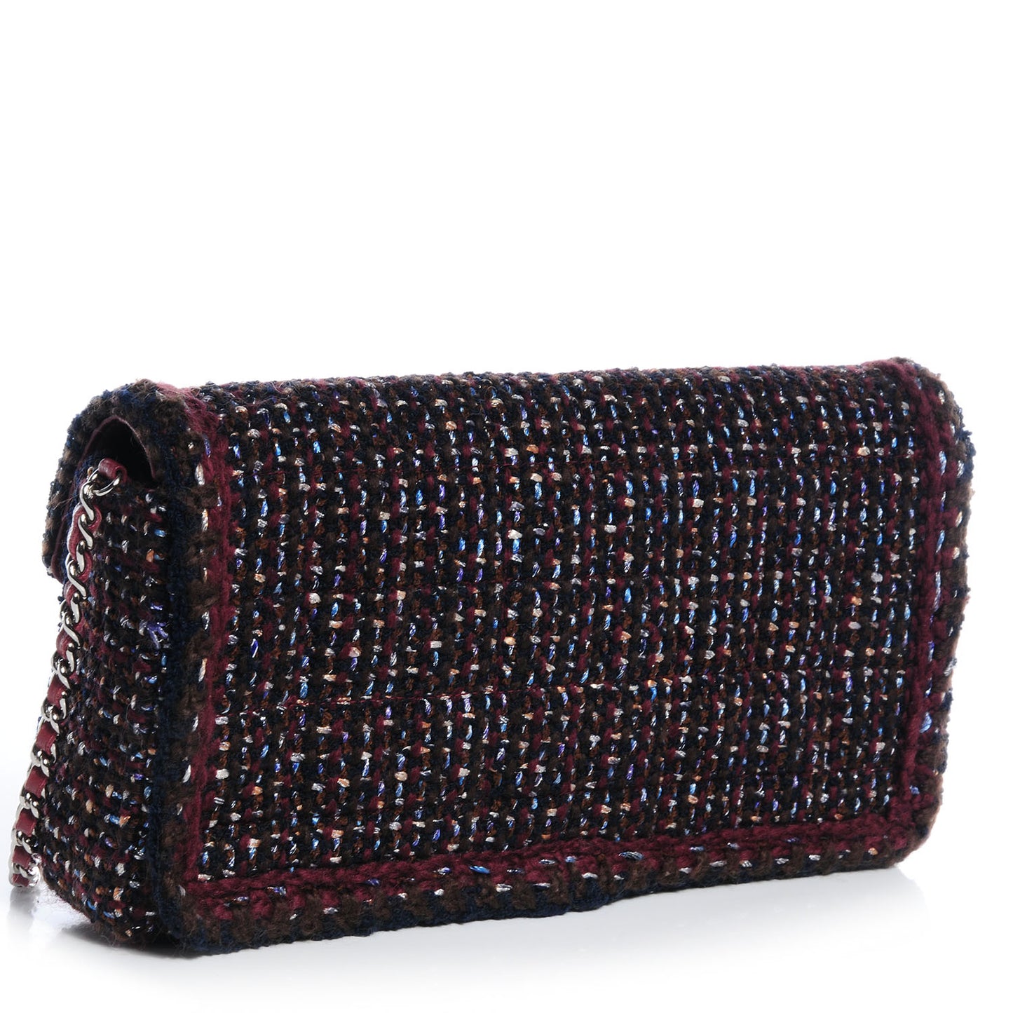 Tweed East West Flap Burgundy