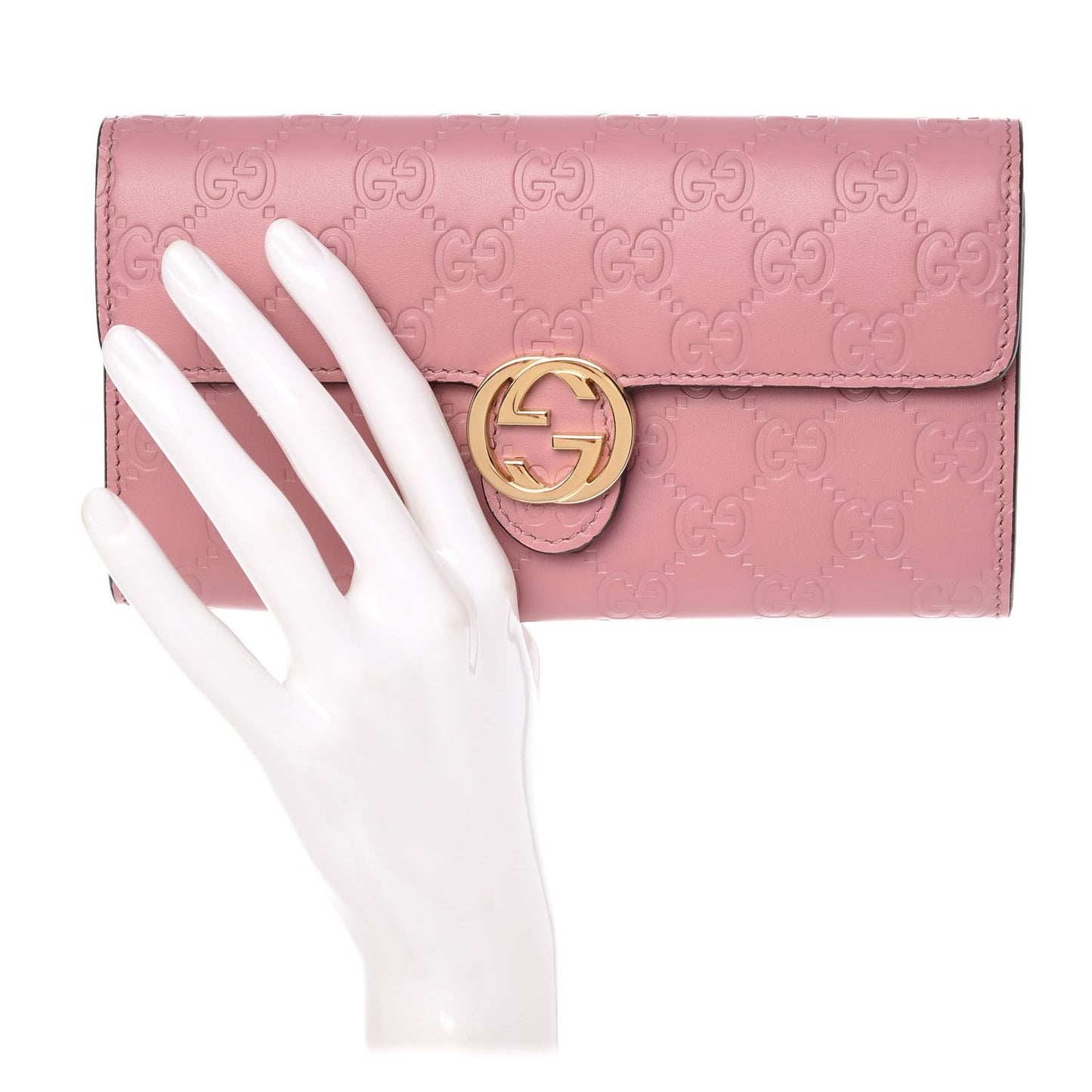 Guccissima Signature Icon Continental Wallet Carmine Rose