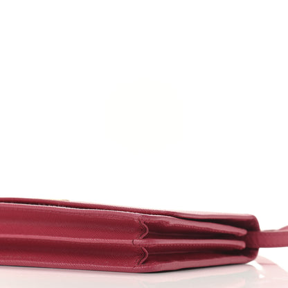 Prada Saffiano Metal Mini Crossbody Wallet Peonia 10 of 11