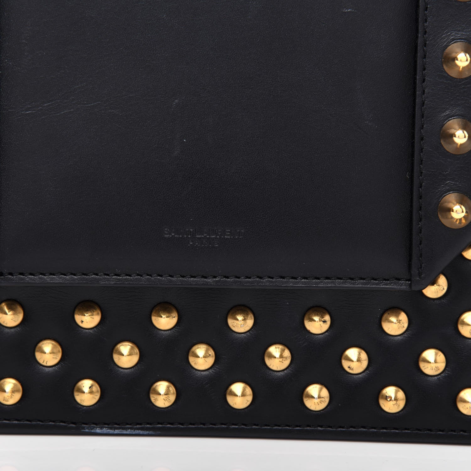 Saint Laurent Calfskin Studded Medium Betty Black 9 of 9