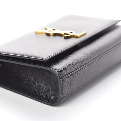 Saint Laurent Grain De Poudre Small Monogram Kate Satchel Black 8 of 9