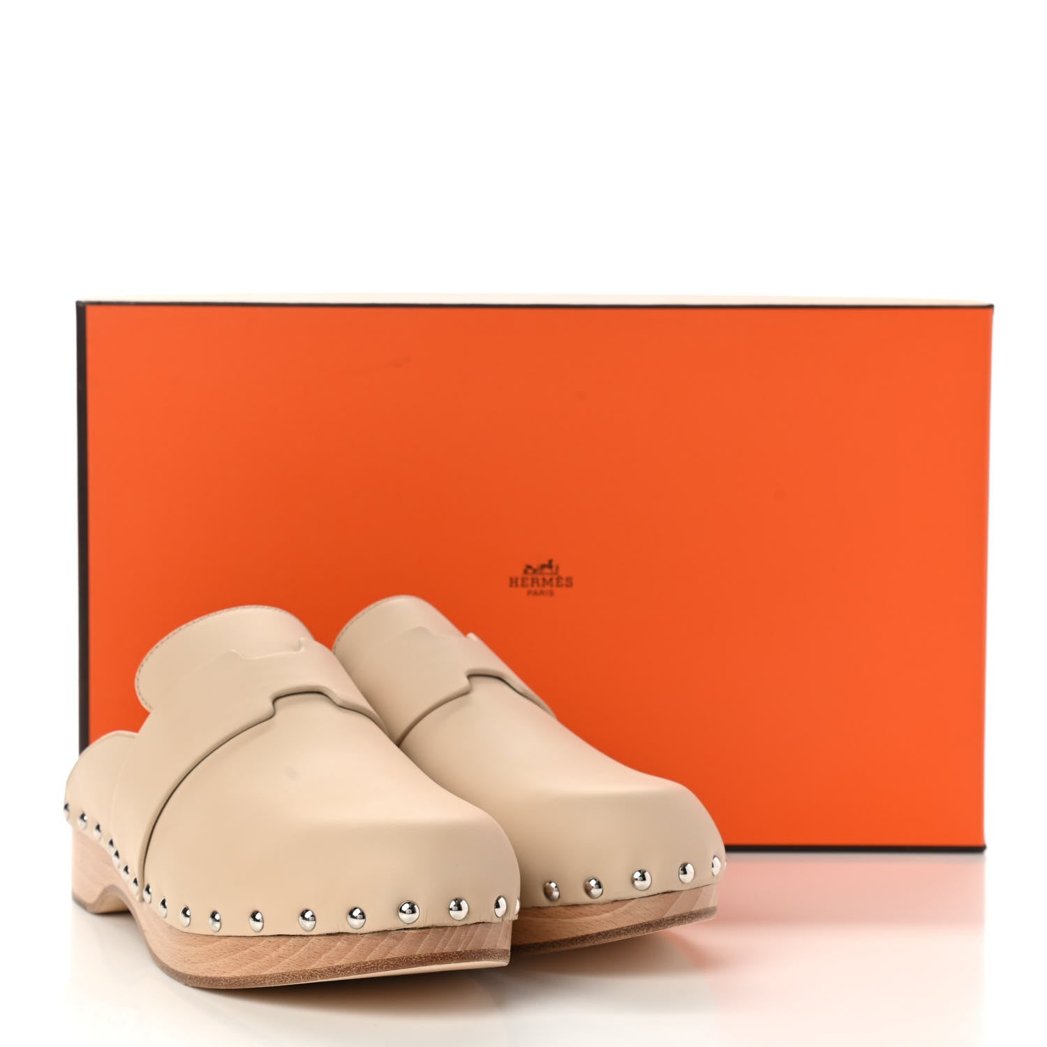 Hermes Calfskin Calya Mules 39 Hetre 9 of 9