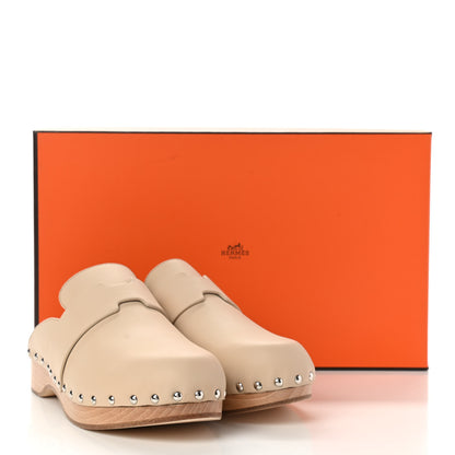 Hermes Calfskin Calya Mules 39 Hetre 9 of 9