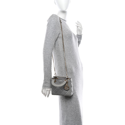 Christian Dior Lambskin Cannage Mini Lady Dior Grey 2 of 11