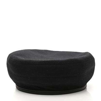Hermes Cashmere Lambskin Saint Honore Beret 57 Black 6 of 8
