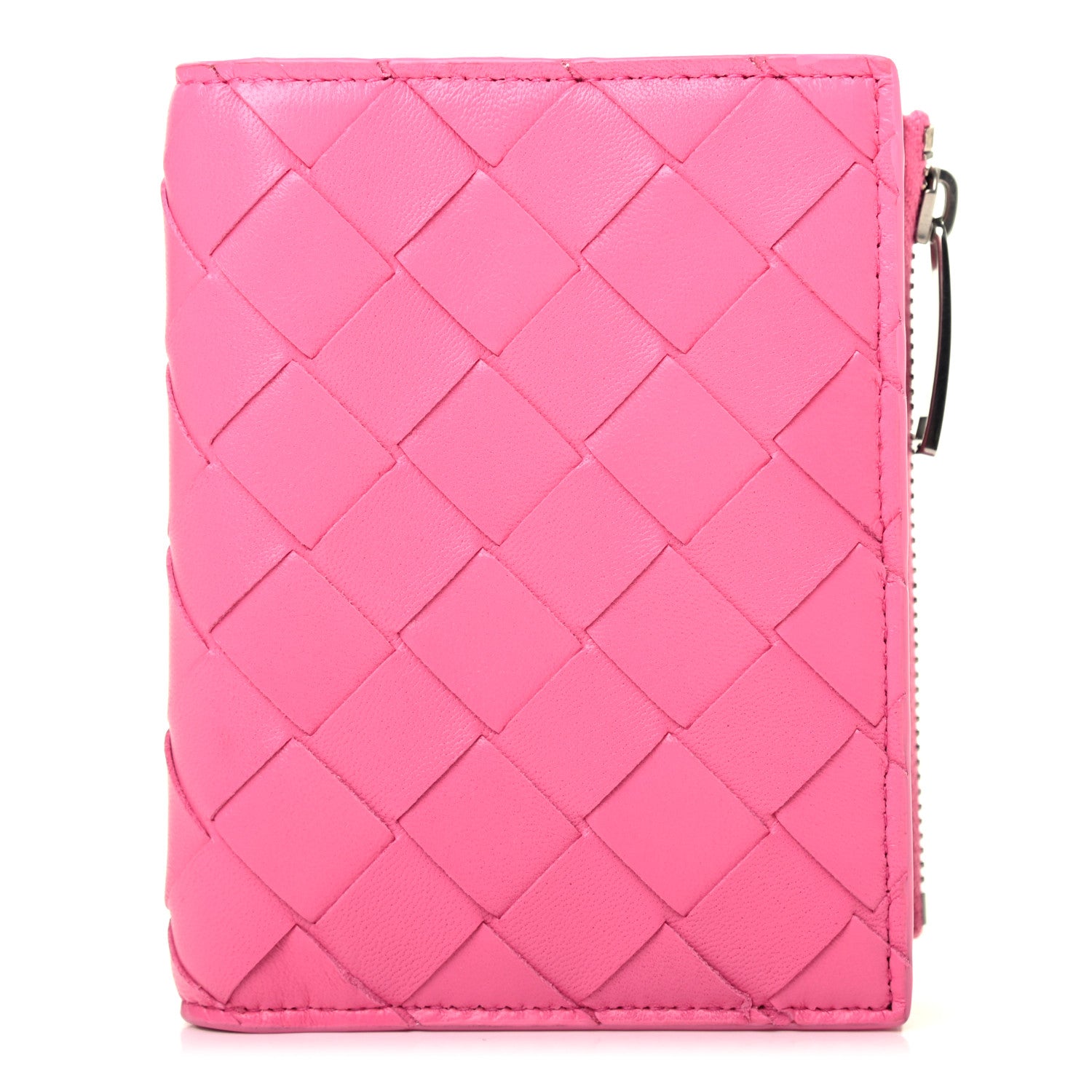 Bottega Veneta Nappa Intrecciato Bifold Zip Wallet Pink 1 of 7
