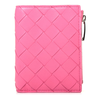 Bottega Veneta Nappa Intrecciato Bifold Zip Wallet Pink 1 of 7