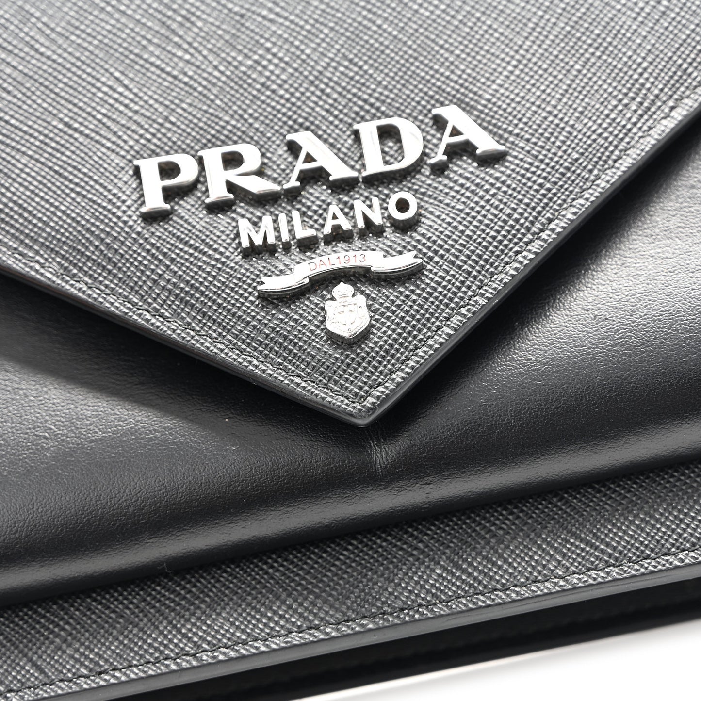 Saffiano City Calf Mini Envelope Bag Black