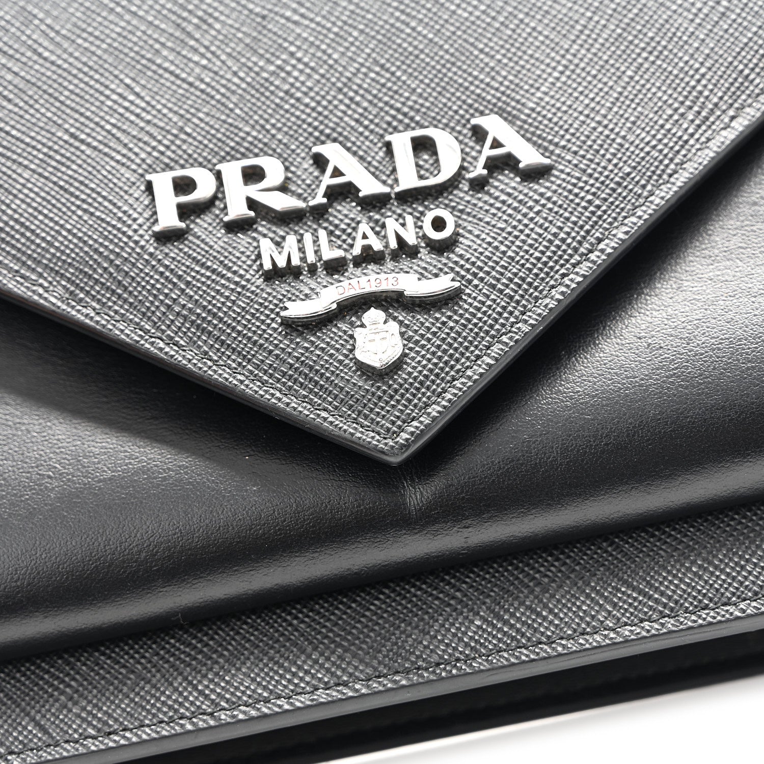 Prada Saffiano City Calf Mini Envelope Bag Black 10 of 12