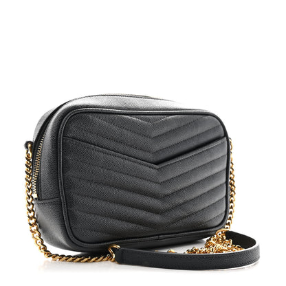 Saint Laurent Grain De Poudre Matelasse Monogram Mini Lou Camera Bag Dark Smog 3 of 10