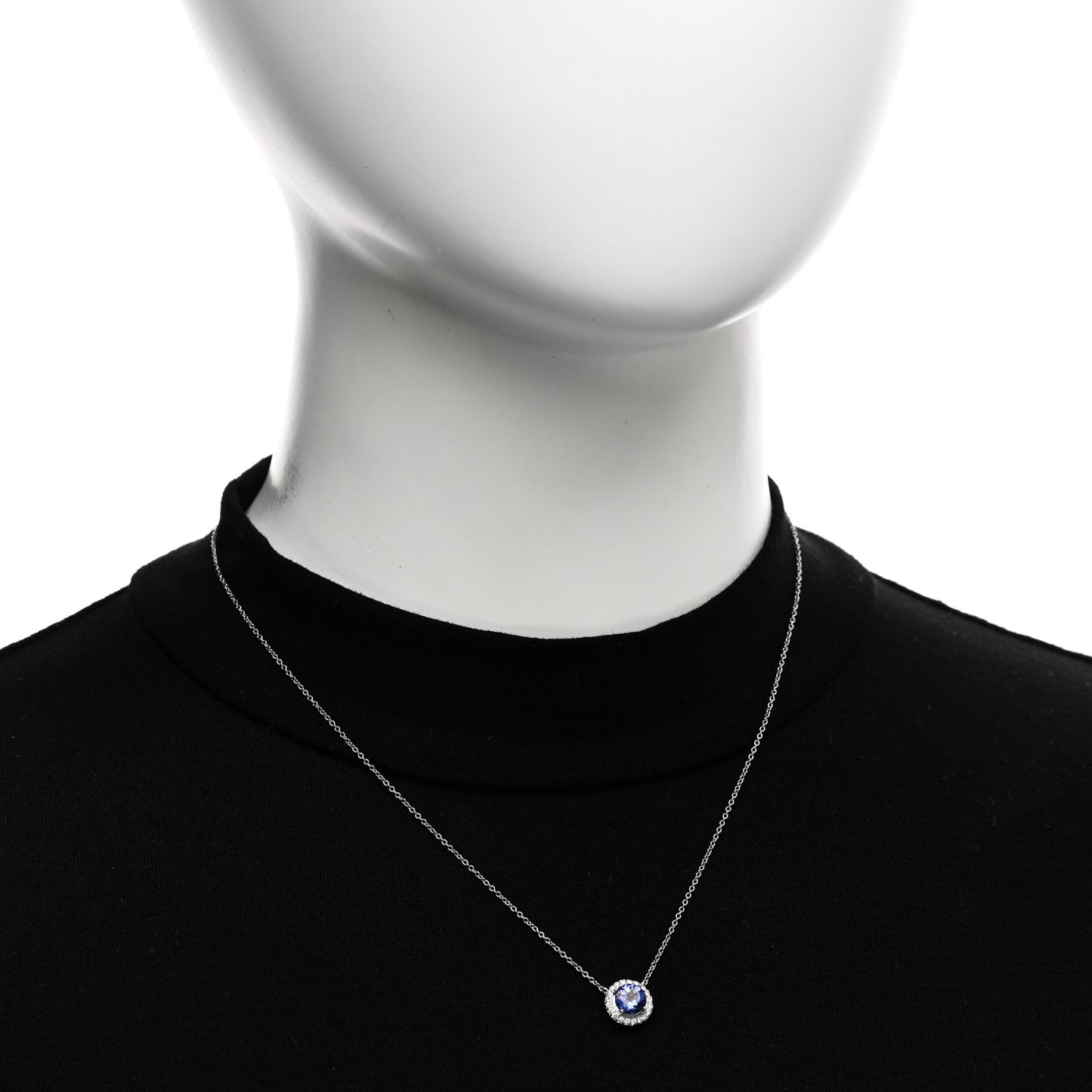 Platinum Diamond Sapphire Soleste Pendant Necklace