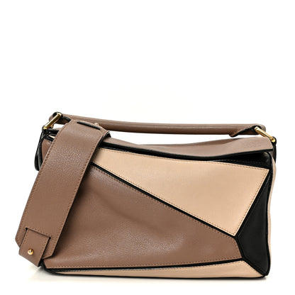 Loewe Calfskin Small Puzzle Bag Sand Hazelnut Ash 1 of 11